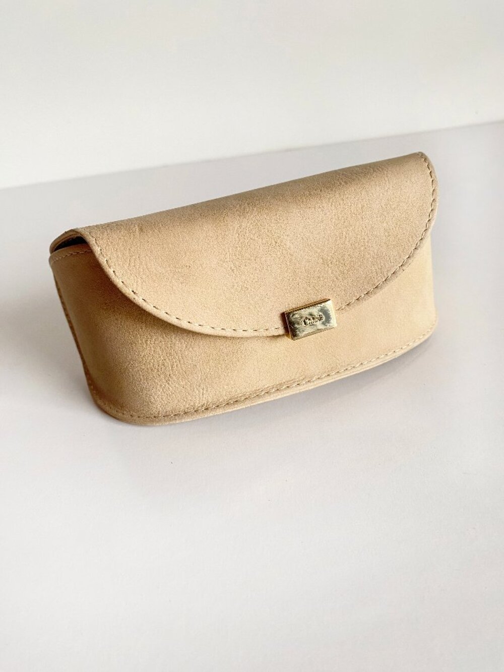 Chloe Light Tan Suede Soft-Shell Sunglasses/Glasses Case